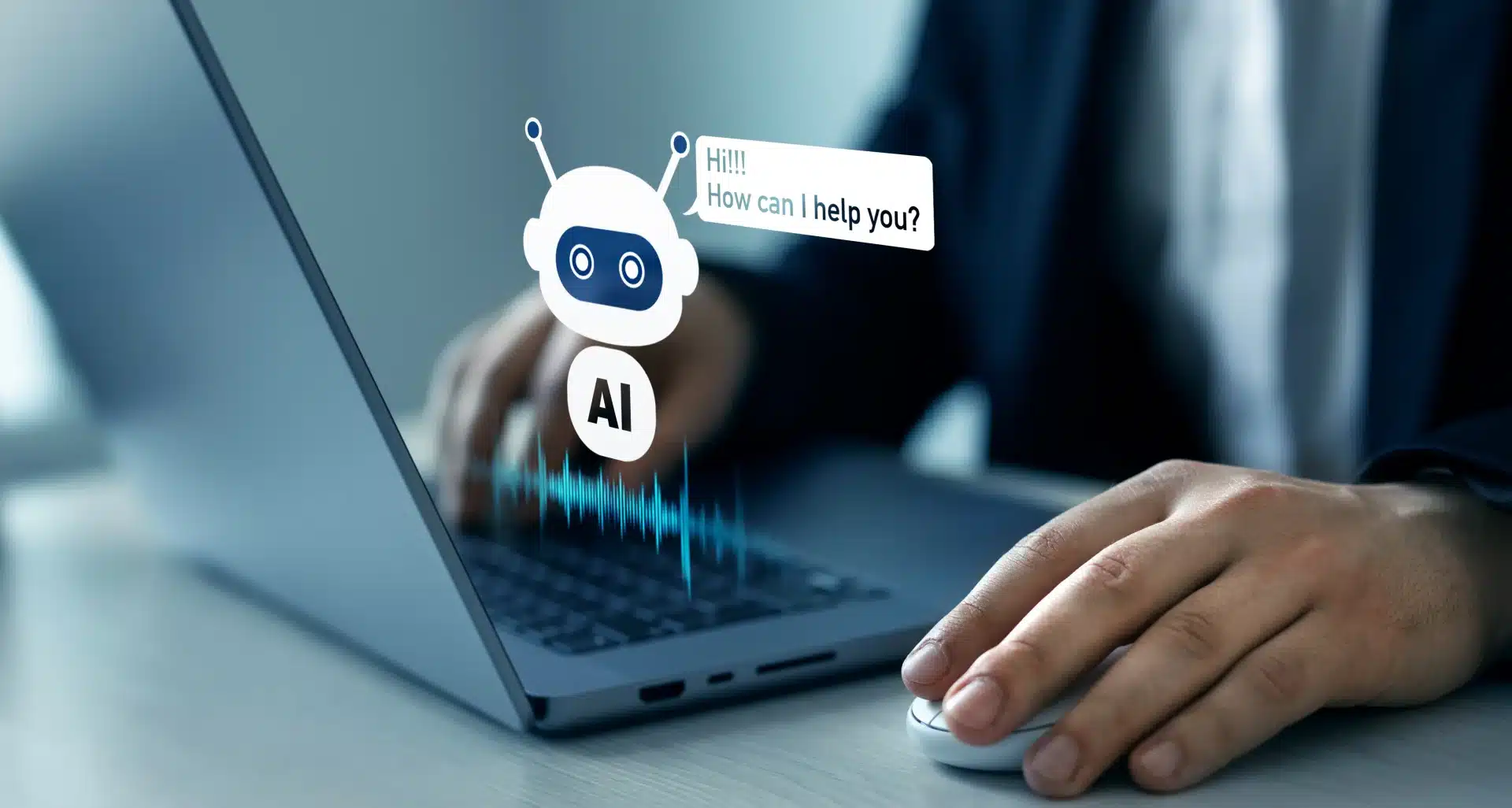Chatbot con inteligencia artificial en ordenador, una de las estrategias clave contra las OTAs para aumentar reservas directas en hoteles.