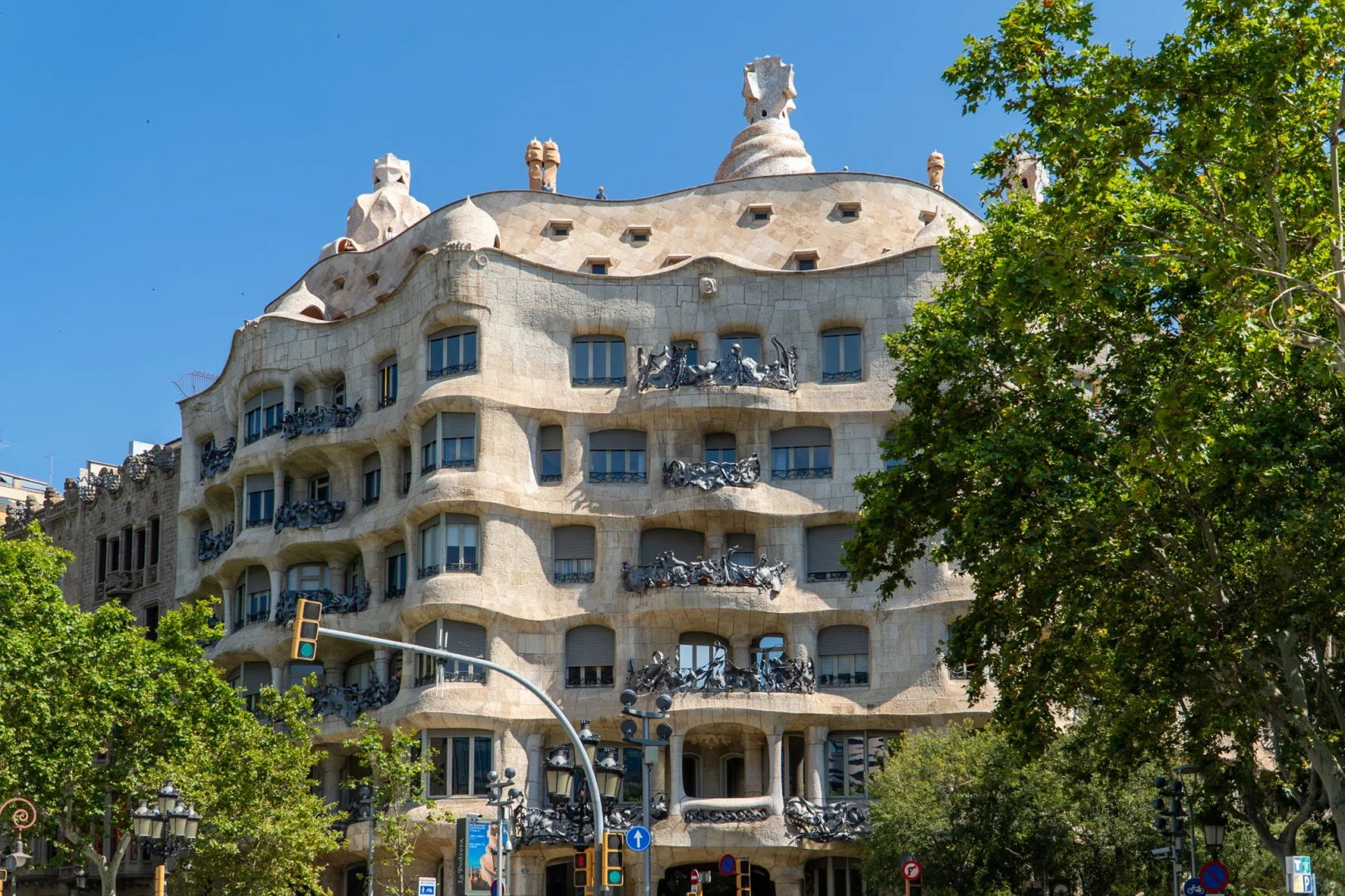 Façade of the Casa Milà in Barcelona, an example of the cultural and tourist attraction of the city.